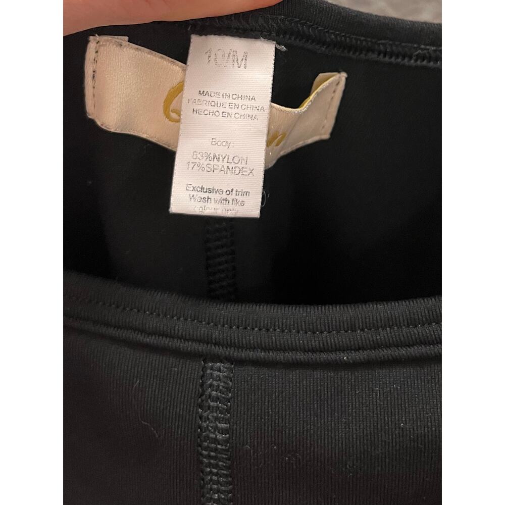 Qinsen Black Flare Yoga Sleeveless Jumpsuit Unitard Pilates Onesie Athleisure M - Picture 7 of 8